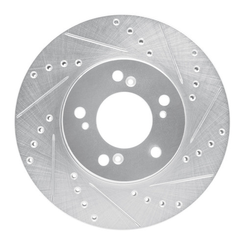 R1 93-95 Acura Legend Front Right Drilled & Slotted Silver Brake Rotor