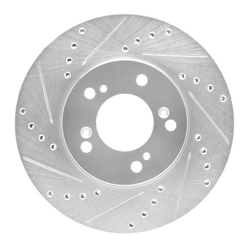 R1 93-95 Acura Legend Front Left Drilled & Slotted Silver Brake Rotor