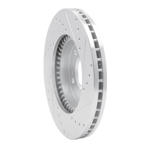 R1 93-95 Acura Legend Front Left Drilled & Slotted Silver Brake Rotor