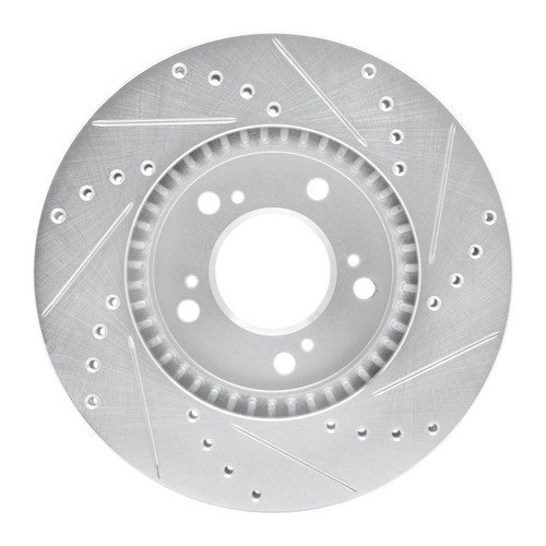 R1 93-95 Acura Legend Front Left Drilled & Slotted Silver Brake Rotor