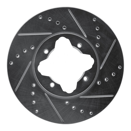 R1 92-98 Acura Vigor Front Right Drilled & Slotted Silver Brake Rotor