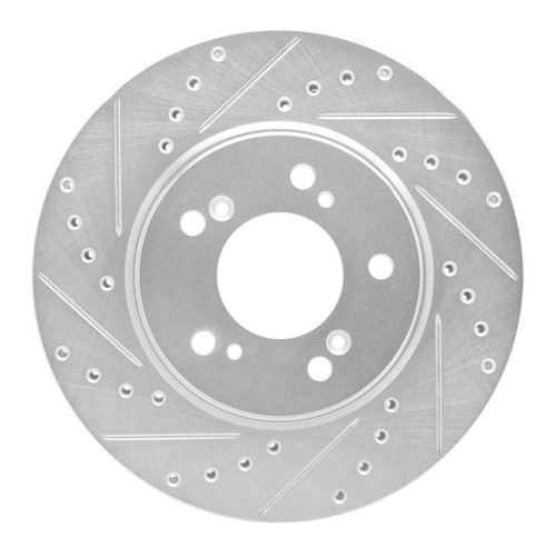R1 91-96 Acura NSX Front Left Drilled & Slotted Silver Brake Rotor