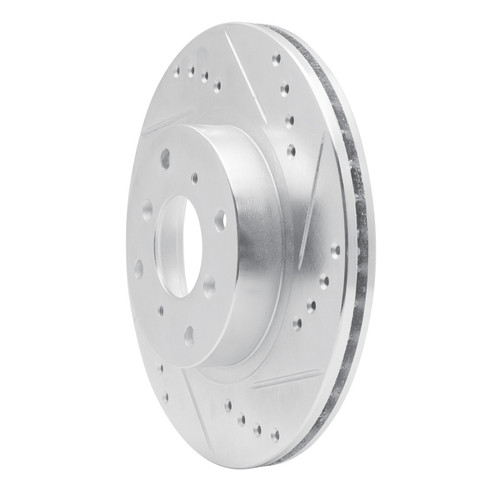 R1 87-90 Acura Legend Front Right Drilled & Slotted Silver Brake Rotor