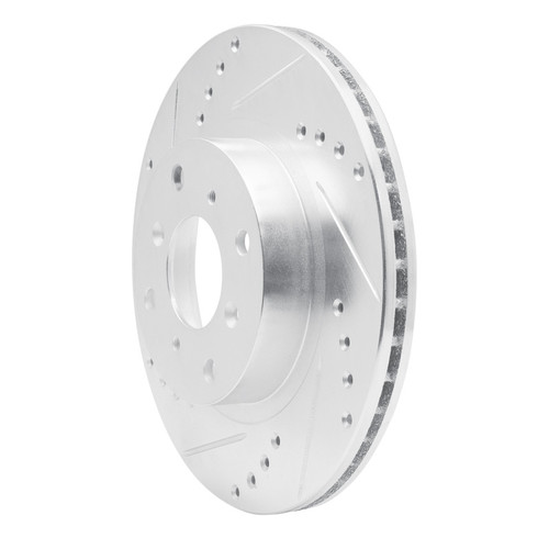 R1 87-90 Acura Legend Front Left Drilled & Slotted Silver Brake Rotor