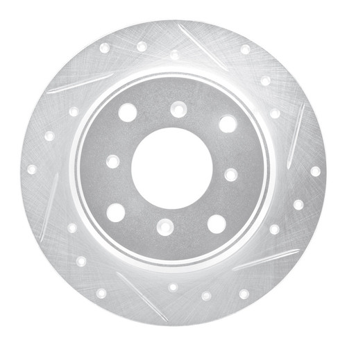 R1 87-90 Acura Legend Rear Right Drilled & Slotted Silver Brake Rotor
