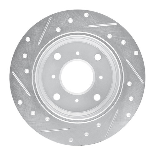 R1 87-90 Acura Legend Rear Right Drilled & Slotted Silver Brake Rotor