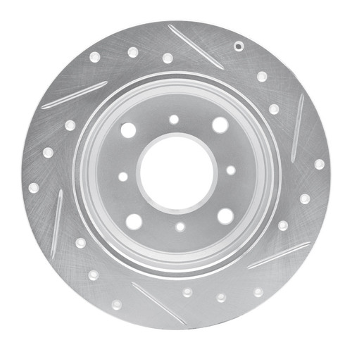 R1 87-90 Acura Legend Rear Left Drilled & Slotted Silver Brake Rotor