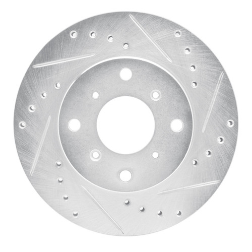 R1 86-87 Acura Legend Front Right Drilled & Slotted Silver Brake Rotor