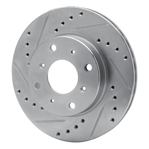 R1 86-87 Acura Legend Front Left Drilled & Slotted Silver Brake Rotor