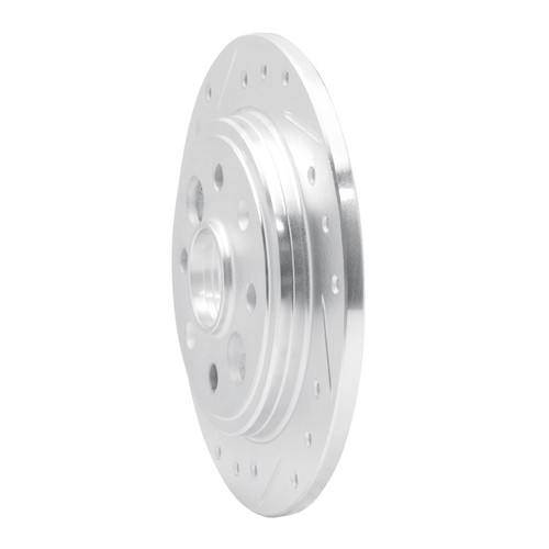 R1 86-89 Acura Integra Rear Left Drilled & Slotted Silver Brake Rotor