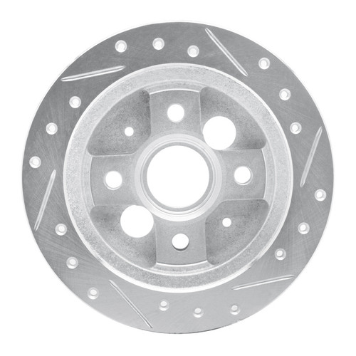 R1 86-89 Acura Integra Rear Left Drilled & Slotted Silver Brake Rotor