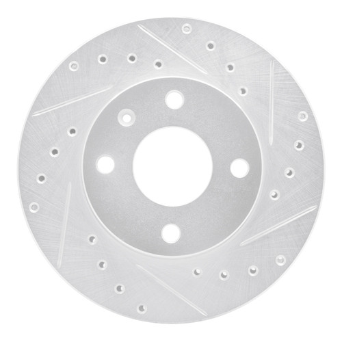 R1 85-89 Merkur XR4TI Front Right Drilled & Slotted Silver Brake Rotor