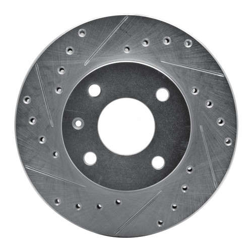 R1 85-89 Merkur XR4TI Front Left Drilled & Slotted Silver Brake Rotor