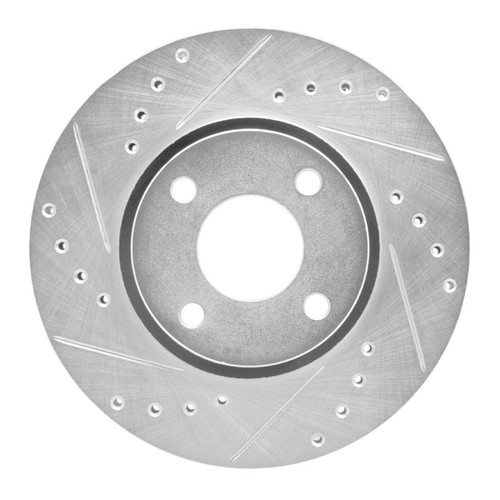 R1 98-04 Ford CONTOUR Front Left Drilled & Slotted Silver Brake Rotor