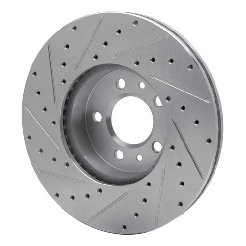 R1 98-02 Ford Crown Victoria Front Right Drilled & Slotted Silver Brake Rotor