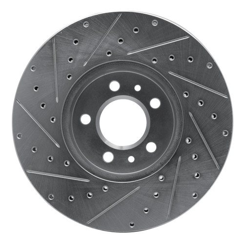 R1 98-02 Ford Crown Victoria Front Right Drilled & Slotted Silver Brake Rotor