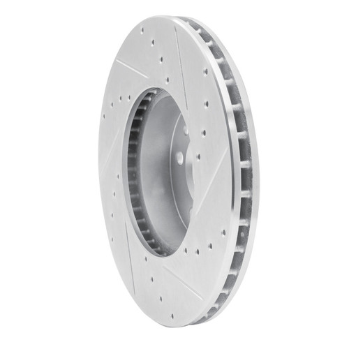 R1 98-02 Ford Crown Victoria Front Left Drilled & Slotted Silver Brake Rotor