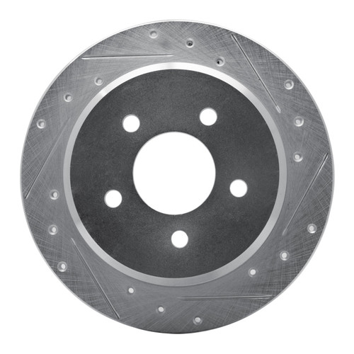 R1 96-02 Ford Crown Victoria Rear Right Drilled & Slotted Silver Brake Rotor