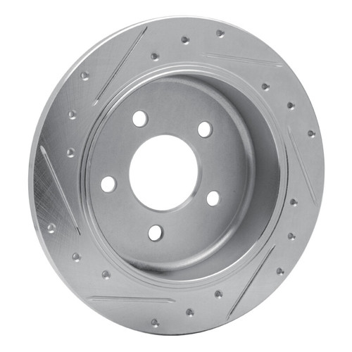 R1 96-02 Ford Crown Victoria Rear Right Drilled & Slotted Silver Brake Rotor