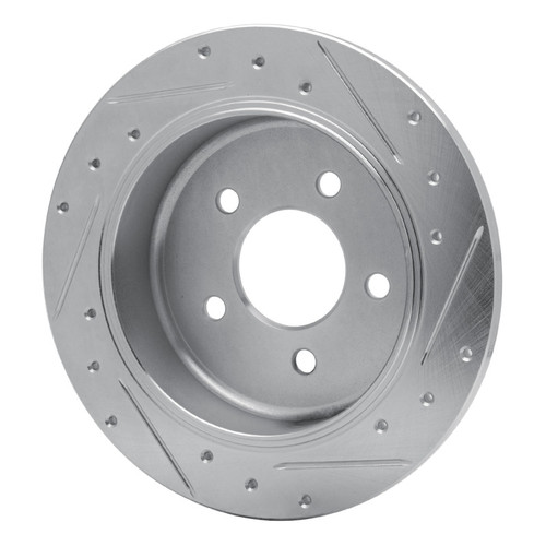 R1 96-02 Ford Crown Victoria Rear Left Drilled & Slotted Silver Brake Rotor