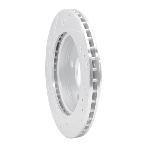 R1 95-04 Ford CONTOUR Rear Right Drilled & Slotted Silver Brake Rotor