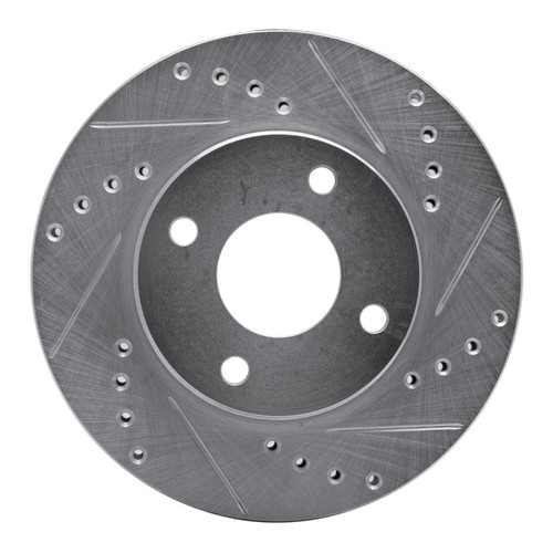 R1 95-04 Ford CONTOUR Front Right Drilled & Slotted Silver Brake Rotor