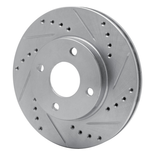 R1 95-04 Ford CONTOUR Front Right Drilled & Slotted Silver Brake Rotor