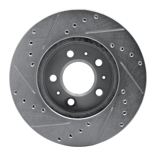 R1 95-97 Ford Crown Victoria Front Left Drilled & Slotted Silver Brake Rotor