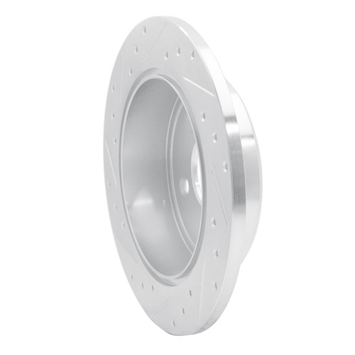 R1 91-95 Ford Crown Victoria Rear Right Drilled & Slotted Silver Brake Rotor