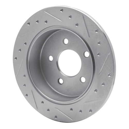 R1 91-95 Ford Crown Victoria Rear Left Drilled & Slotted Silver Brake Rotor