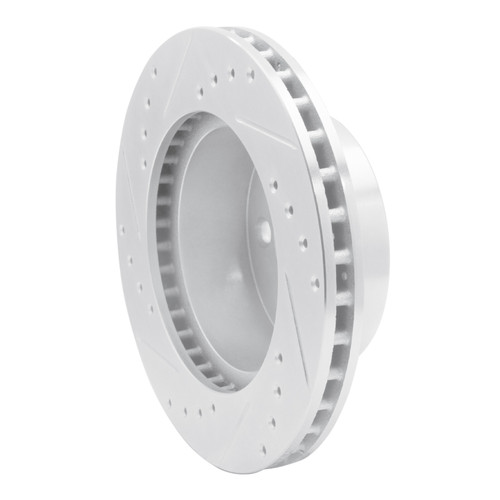 R1 91-94 Ford Crown Victoria Front Right Drilled & Slotted Silver Brake Rotor