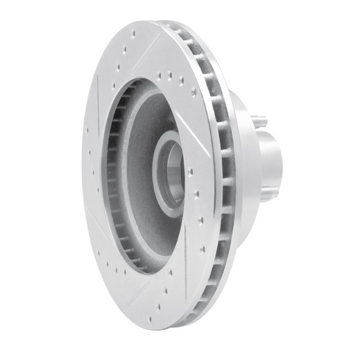 R1 79-91 Ford LTD Crown Victoria Front Right Drilled & Slotted Silver Brake Rotor