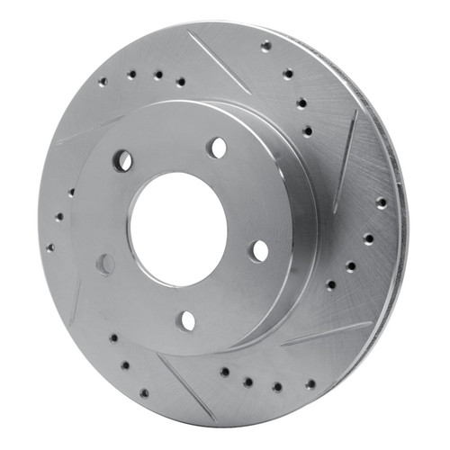 R1 75-79 Ford Thunderbird Left Rear Drilled & Slotted Silver Brake Rotor