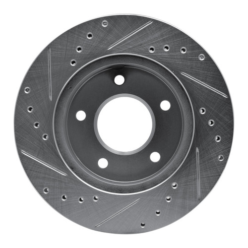 R1 75-79 Ford Thunderbird Left Rear Drilled & Slotted Silver Brake Rotor