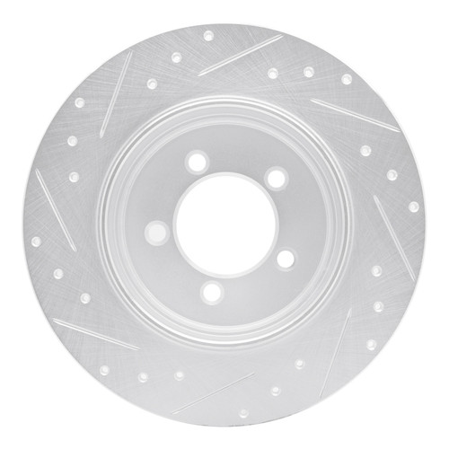 R1 03-05 Lincoln AVIATOR Rear Right Drilled & Slotted Silver Brake Rotor