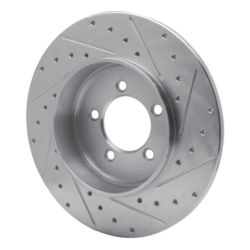 R1 03-05 Lincoln AVIATOR Rear Left Drilled & Slotted Silver Brake Rotor