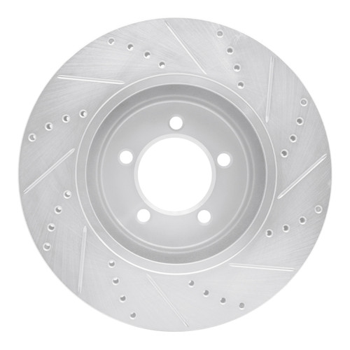 R1 03-05 Lincoln AVIATOR Front Left Drilled & Slotted Silver Brake Rotor