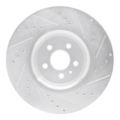 R1 15-21 Ford Edge Front Left Drilled & Slotted Silver Brake Rotor