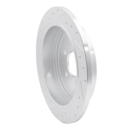 R1 03-11 Lincoln Town Car Rear Right Drilled & Slotted Silver Brake Rotor