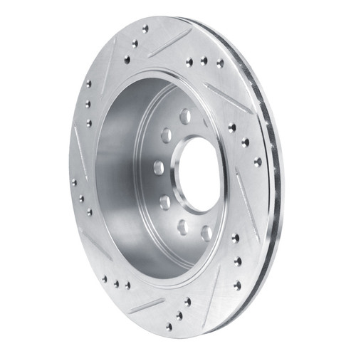 R1 03-11 Lincoln Town Car Rear Right Drilled & Slotted Silver Brake Rotor EDZ-55003R
