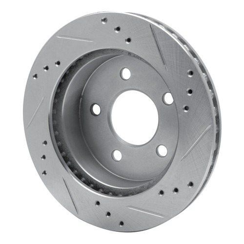 R1 91-92 Lincoln Mark VII Rear Left Drilled & Slotted Silver Brake Rotor