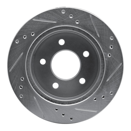 R1 91-92 Lincoln Mark VII Rear Left Drilled & Slotted Silver Brake Rotor
