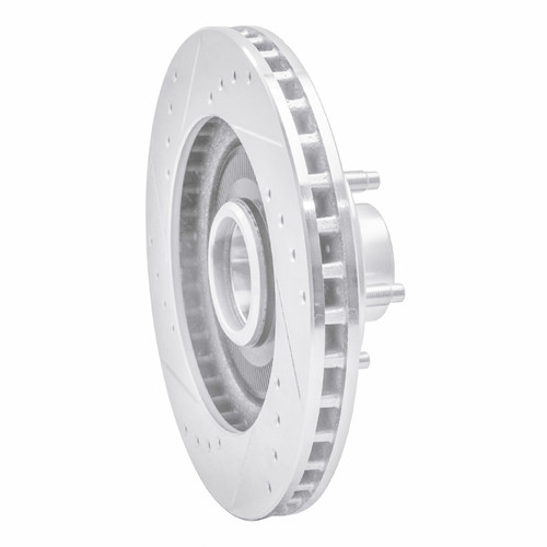 R1 84-87 Lincoln CONTINENTAL Front Right Drilled & Slotted Silver Brake Rotor