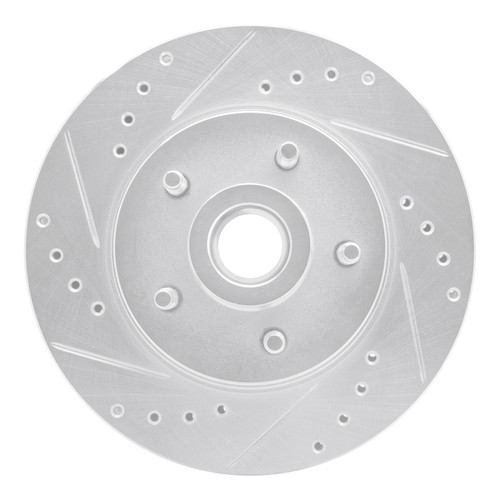 R1 84-87 Lincoln Mark VII Front Left Drilled & Slotted Silver Brake Rotor