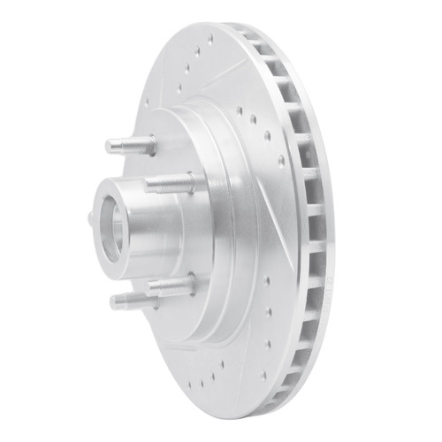 R1 84-87 Lincoln Mark VII Front Left Drilled & Slotted Silver Brake Rotor