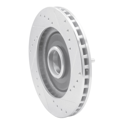 R1 84-87 Lincoln Mark VII Front Left Drilled & Slotted Silver Brake Rotor