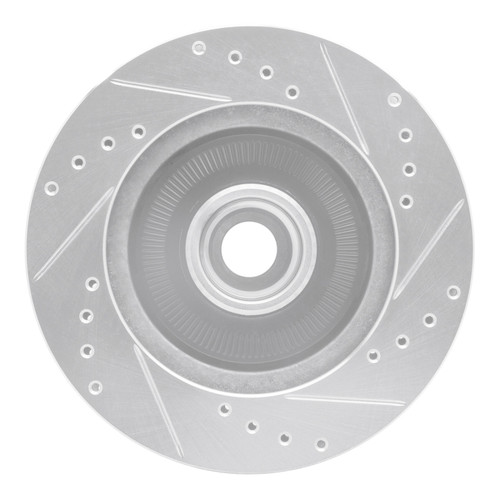 R1 84-87 Lincoln Mark VII Front Left Drilled & Slotted Silver Brake Rotor