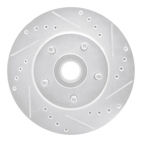 R1 87-92 Lincoln Mark VII Front Right Drilled & Slotted Silver Brake Rotor