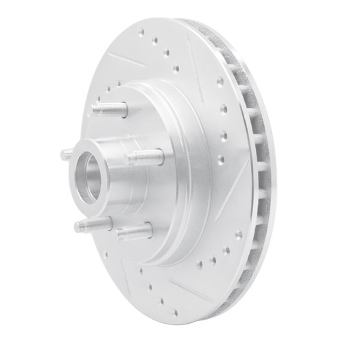 R1 87-92 Lincoln Mark VII Front Right Drilled & Slotted Silver Brake Rotor