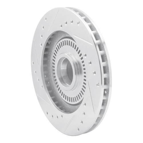 R1 87-92 Lincoln Mark VII Front Right Drilled & Slotted Silver Brake Rotor